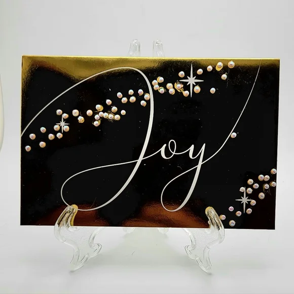 Joy Gold and White Card Small - Picture 1 of 2